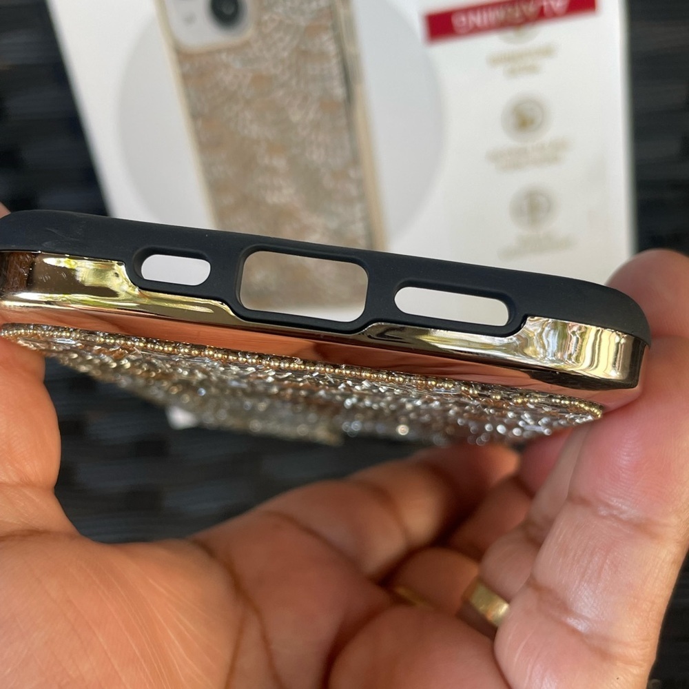 iPhone Case 14/13 ,Gold Glitz & Glam Phone Case for iPhone 14/13 - Picture 8 of 13